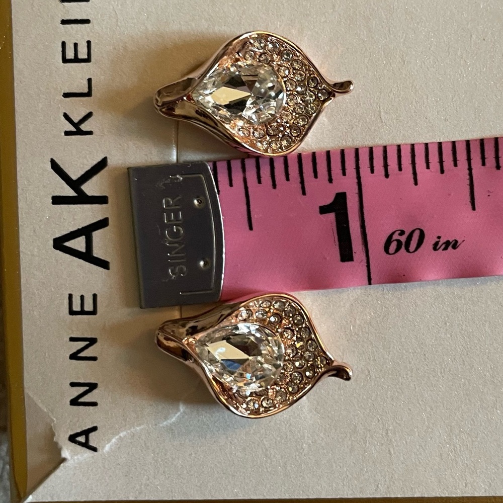 Anne Klein Rose Colored Gold Earrings & Necklace Box Set - Picture 5 of 6